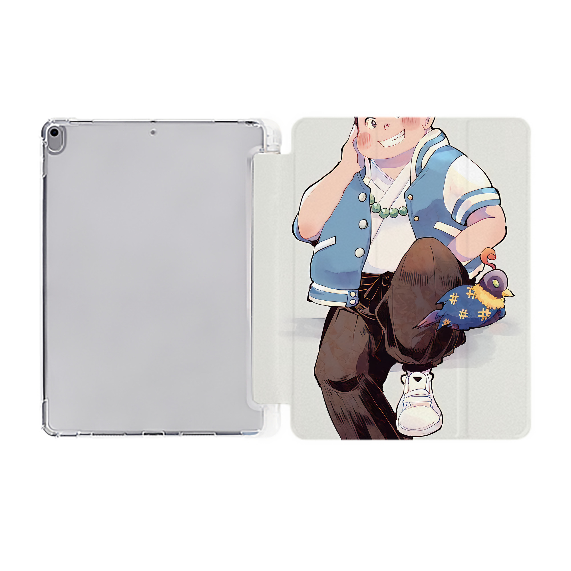 （画像用） 妖怪ウォッチ Yo-kai Watch IPad ケース ペン収納付き 三つ折りスタンド PUレザー×シリコン 対応機種9.5/10.5/10.9インチ